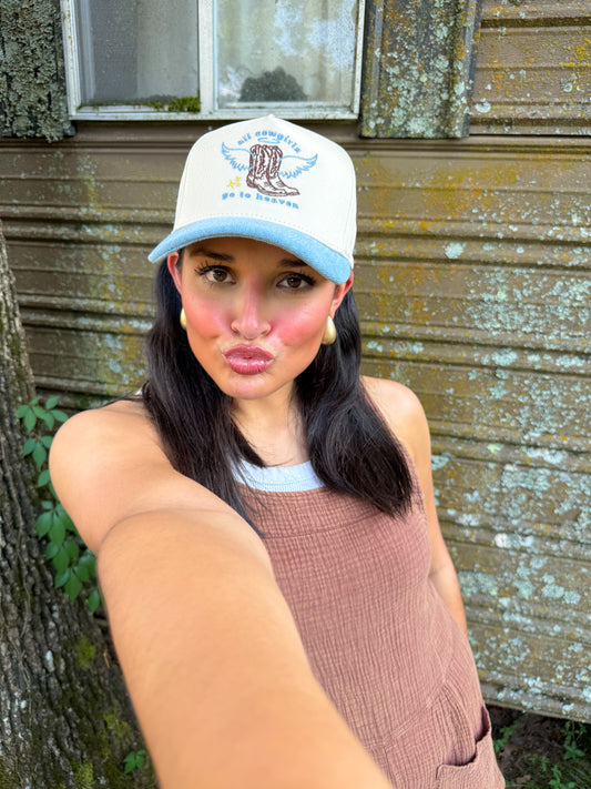 Cowgirls go to Heaven Embroidered Trucker Hat