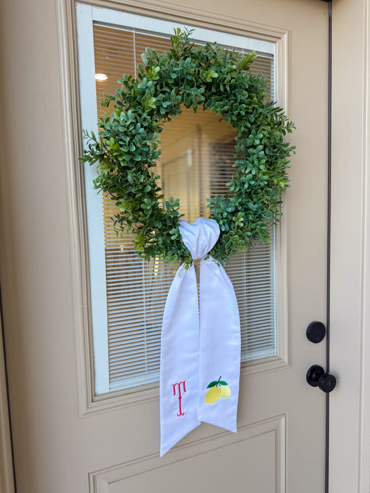 Personalized Embroidered Door Wreath Sashes