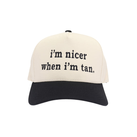 Nicer When Tan Embroidered Trucker Hat