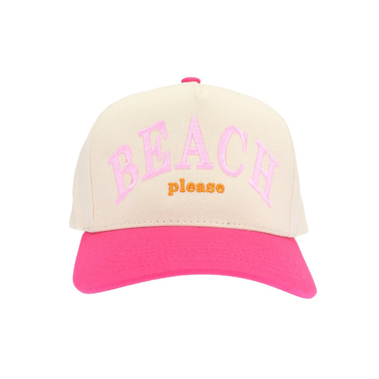 Beach Please Embroidered Trucker Hat