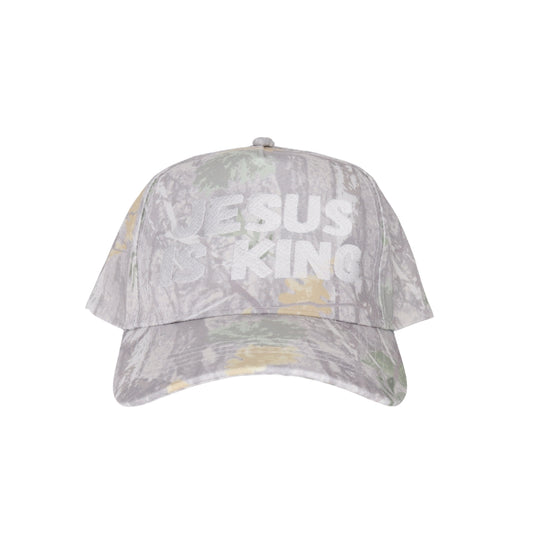 Jesus is King Embroidered Camo Trucker Hat