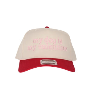 My Dog is My Valentine Embroidered Trucker Hat