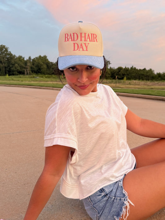 Bad Hair Day Embroidered Trucker Hat