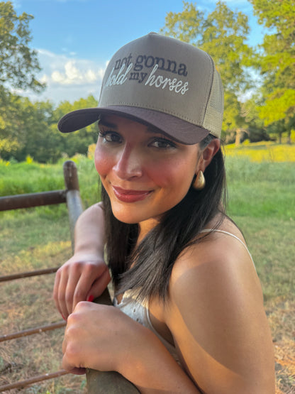 Hold Horses Embroidered Trucker Hat