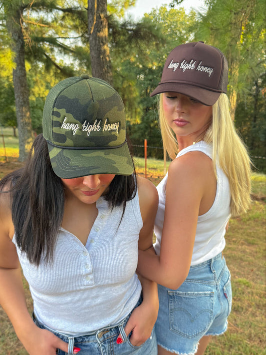 Hang Tight Honey Embroidered Foam Trucker Hat