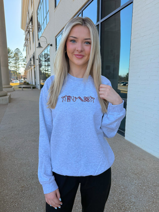 Nursing Emojis Embroidered Sweatshirt