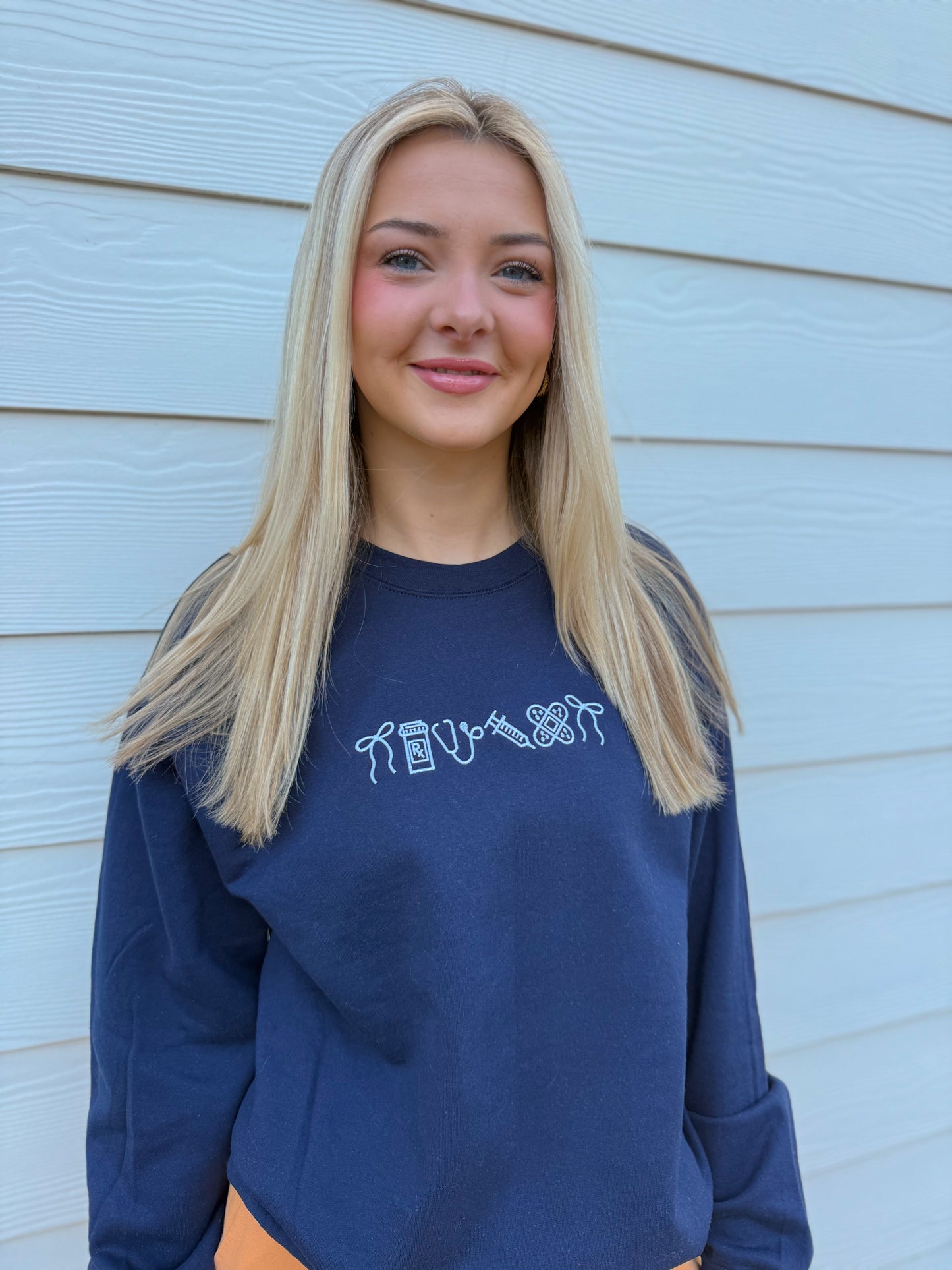 Nursing Emojis Embroidered Sweatshirt