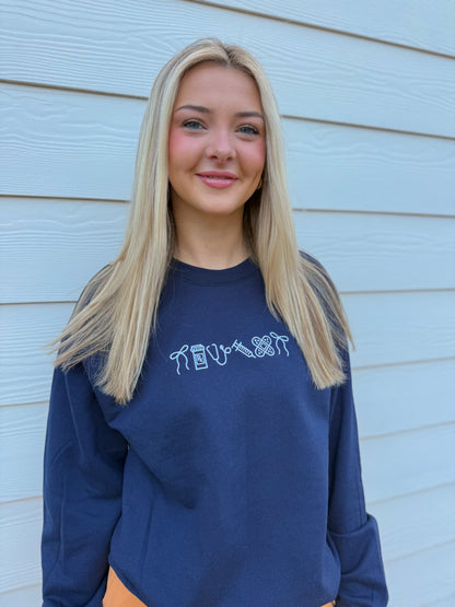 Nursing Emojis Embroidered Sweatshirt