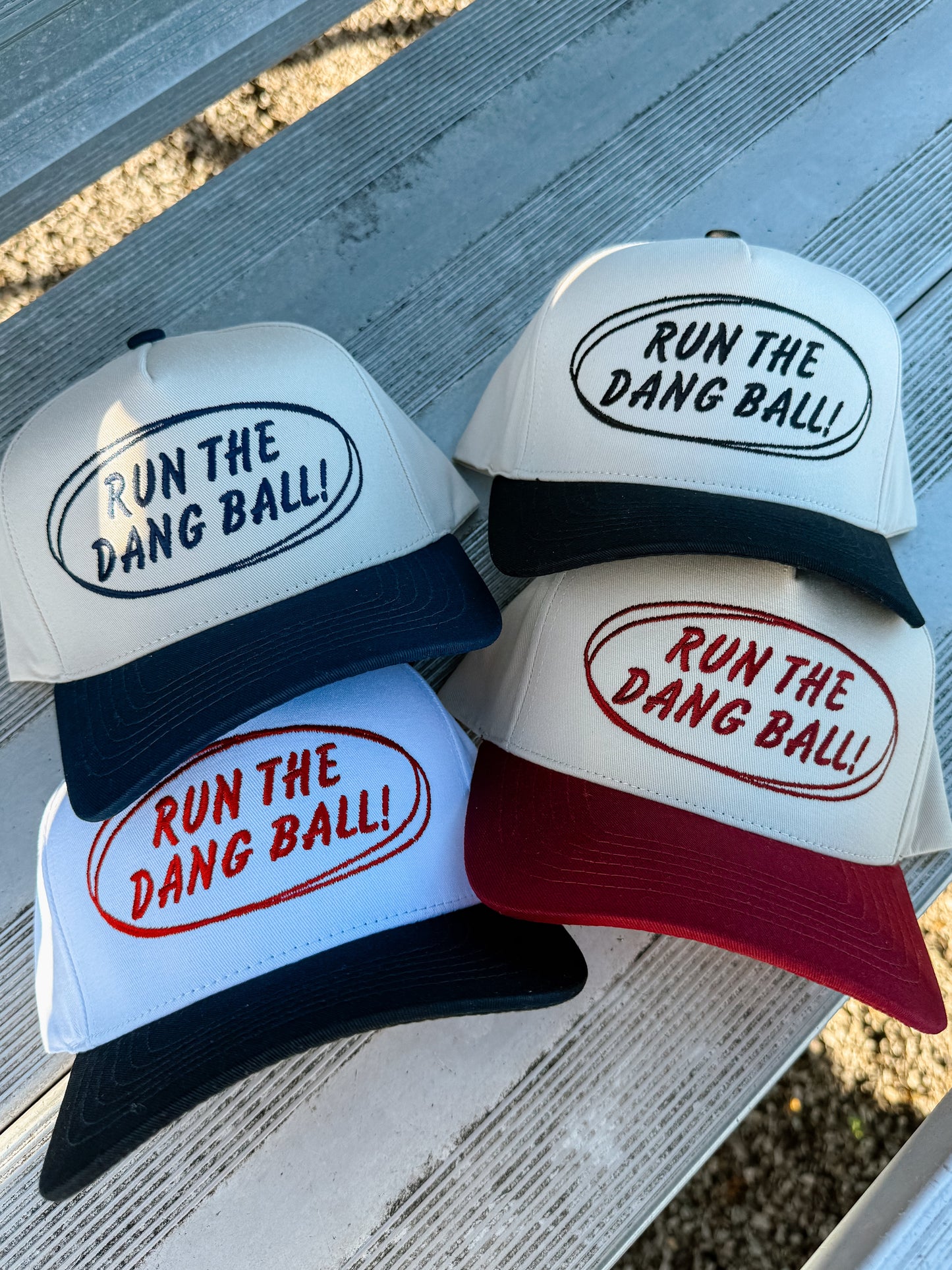Run The Ball Embroidered Trucker Hat