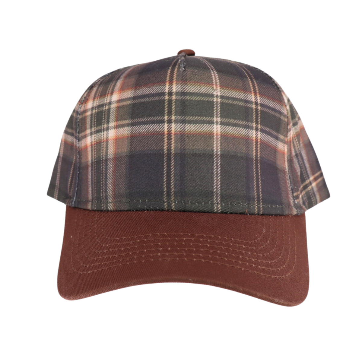 Brown and Plaid Trucker Hat (Blank)