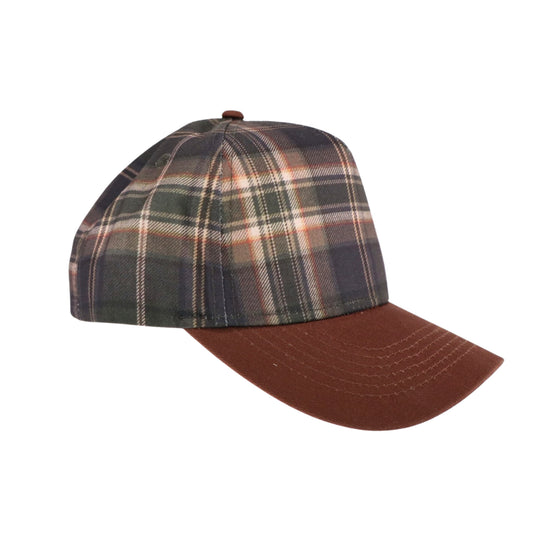 Brown and Plaid Trucker Hat (Blank)