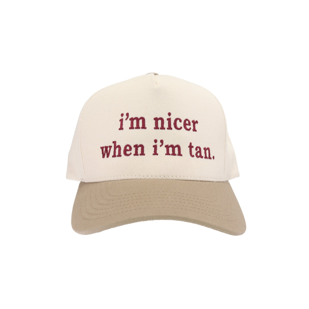 Nicer When Tan Embroidered Trucker Hat