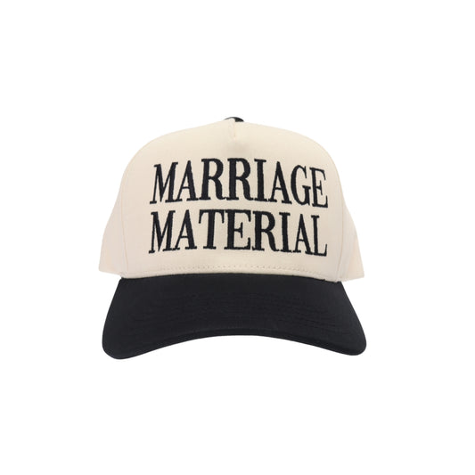 Marriage Material Embroidered Trucker Hat
