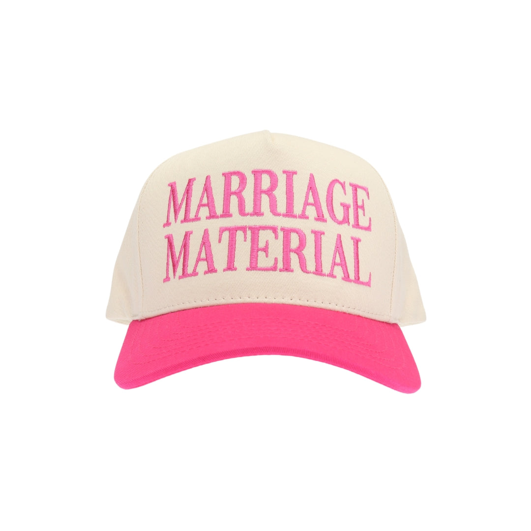 Marriage Material Embroidered Trucker Hat