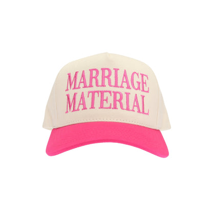 Marriage Material Embroidered Trucker Hat