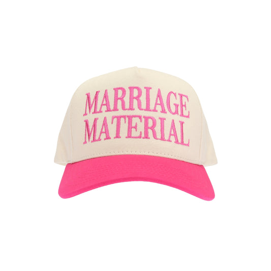 Marriage Material Embroidered Trucker Hat