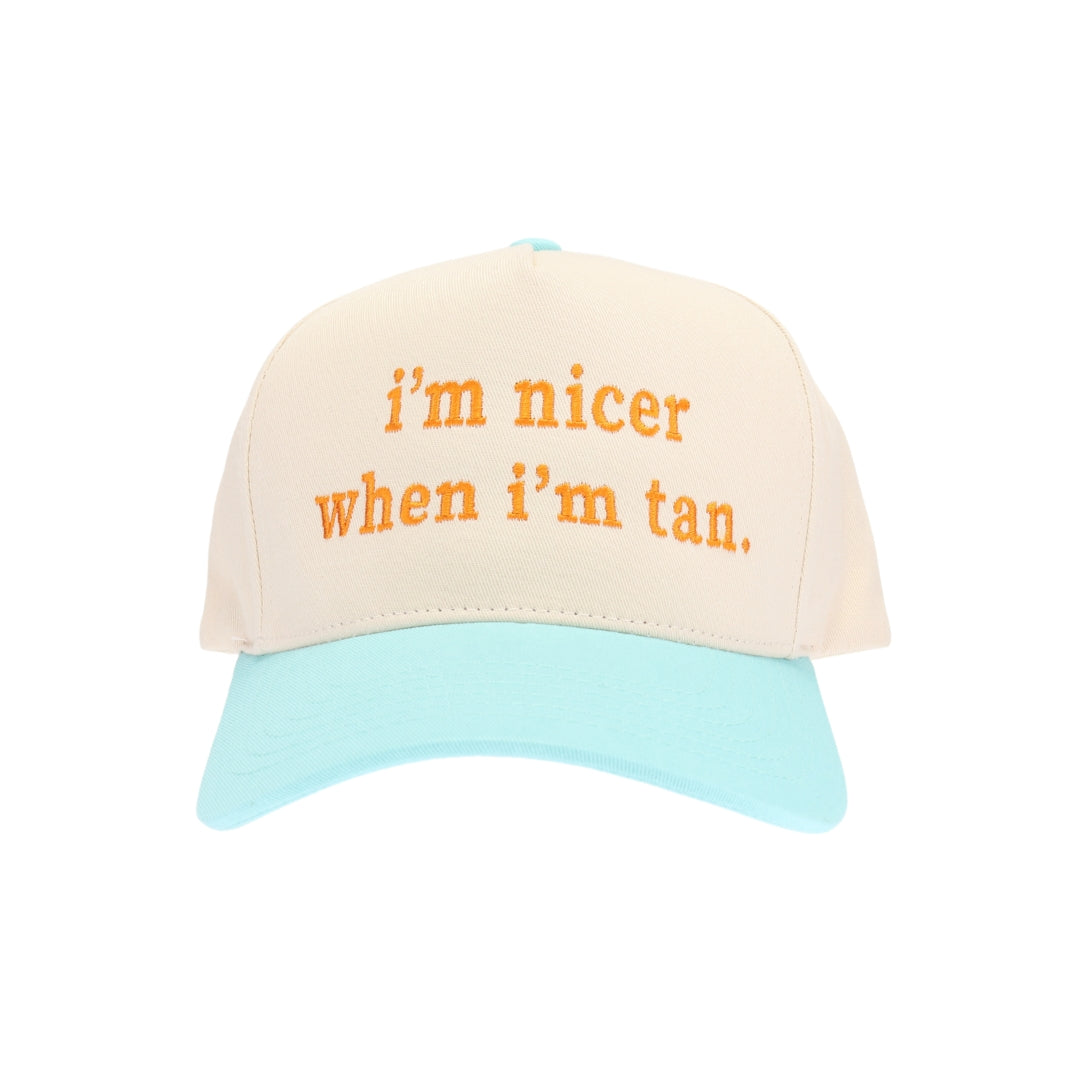 Nicer When Tan Embroidered Trucker Hat