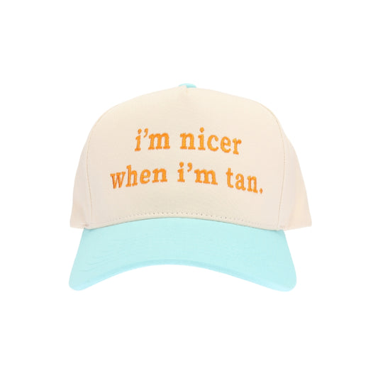 Nicer When Tan Embroidered Trucker Hat