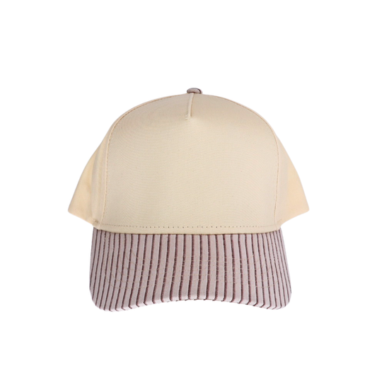Cream Stripe Trucker Hat (Blank)