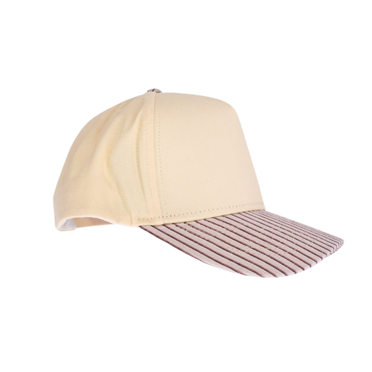 Cream Stripe Trucker Hat (Blank)