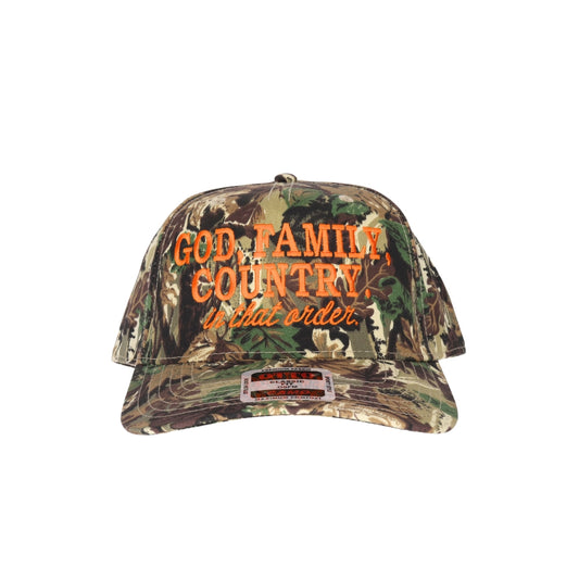God Family Country Embroidered Trucker Hat