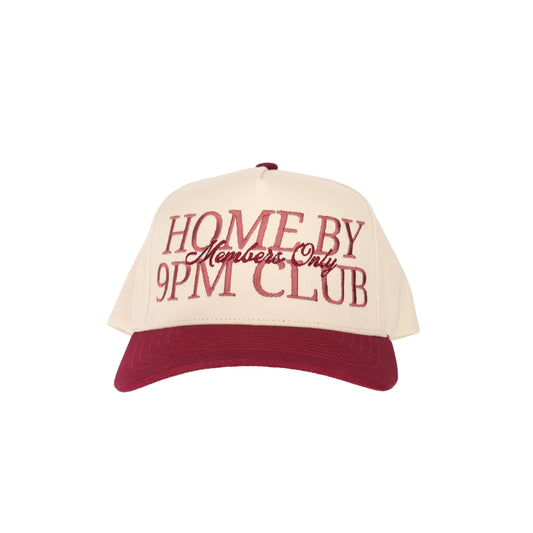 Home by 9PM Embroidered Trucker Hat