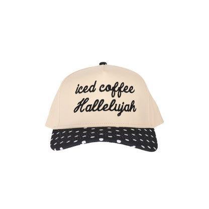Iced Coffee Polka Dot Embroidered Trucker Hat