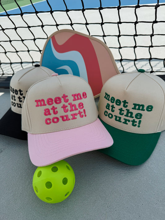 Meet At The Court Embroidered Trucker Hat