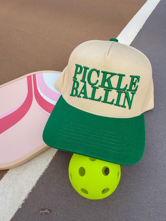 Pickle Ballin 3D Embroidered Trucker Hat